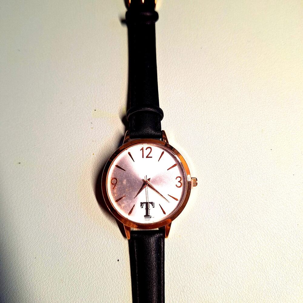 MLB TEXAS RANGERS WOMEN'S BLACK LUNAR WATCH LICENSED NEW